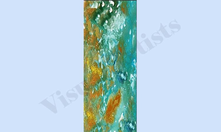 SeaOrchre - 22 x 62 inches, (American crepe)