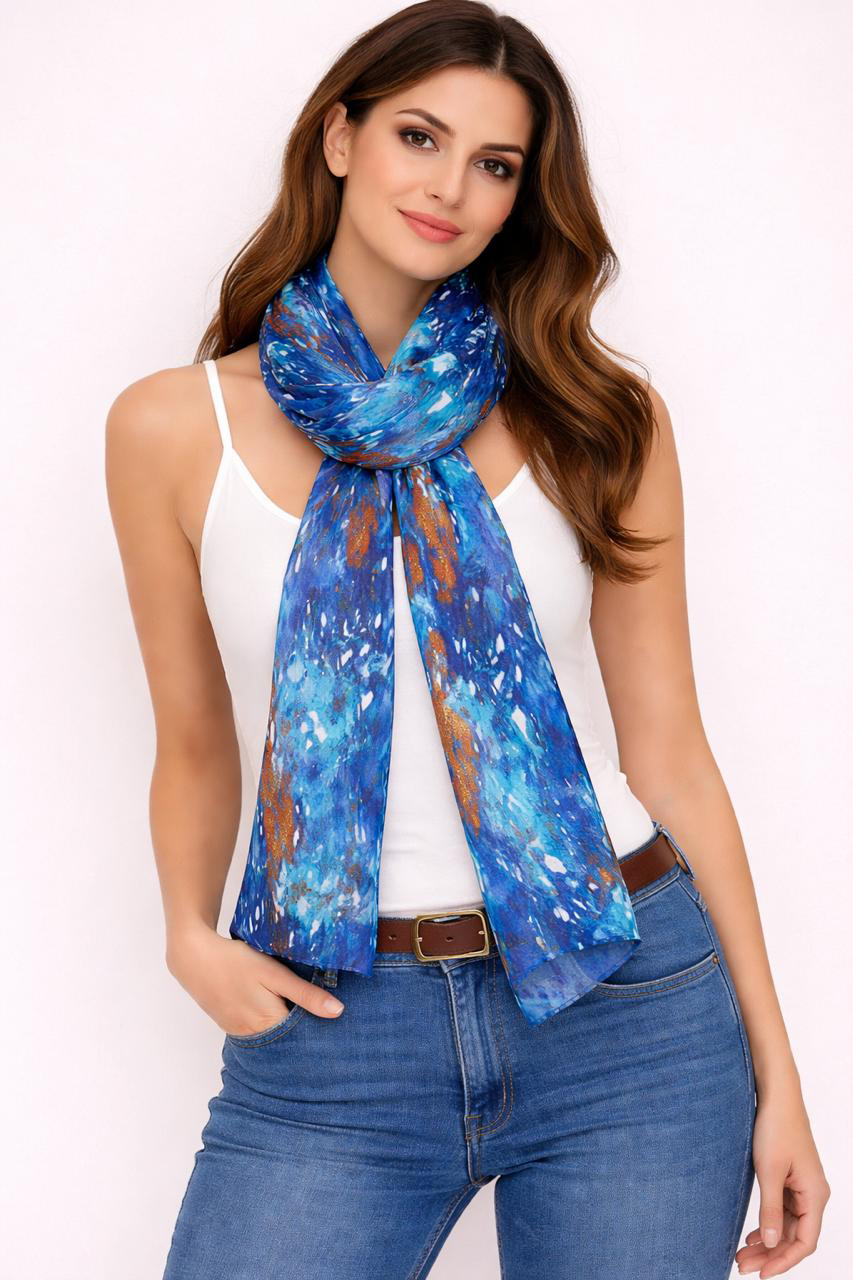 BlueGilt - 22 x 62 inches, (American crepe)