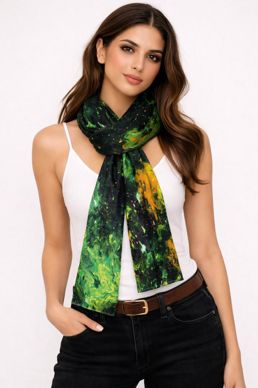 Emerald Ember  - 22 x 62 inches, (American crepe)