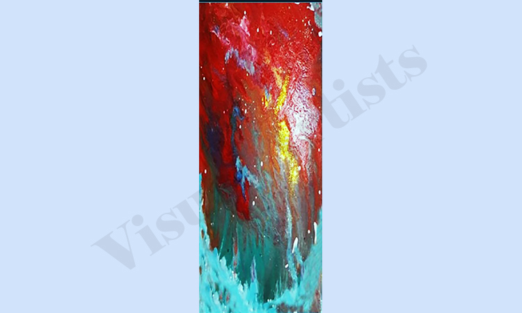 Scarlet Drift - 22 x 62 inches, (American crepe)
