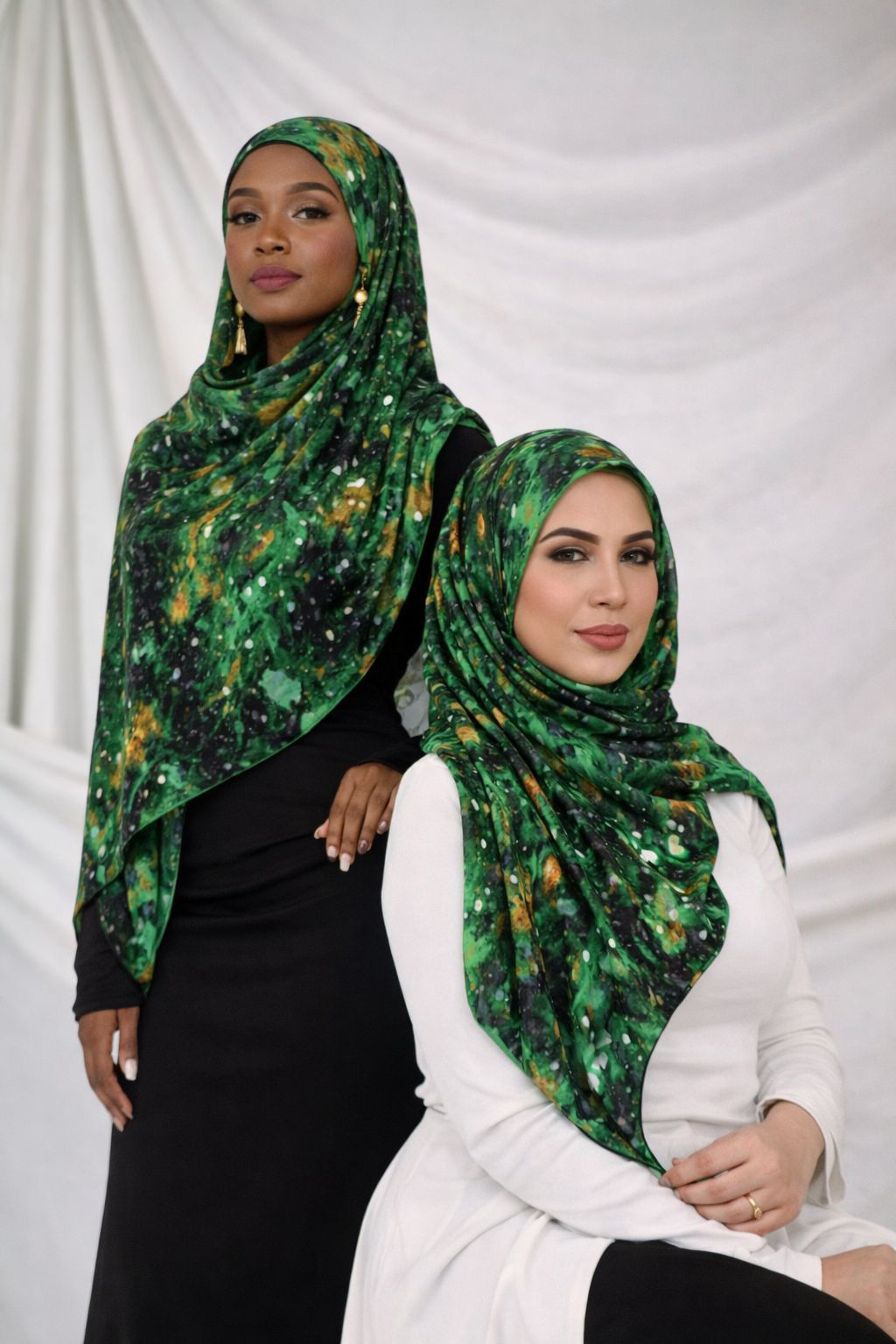 Emerald Ember  - 32 x 72 inches, (American crepe)