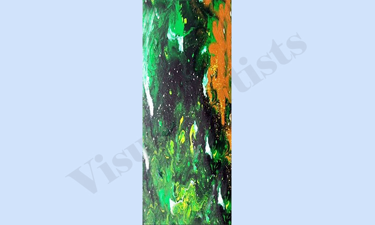 Emerald Ember  - 22 x 62 inches, (American crepe)