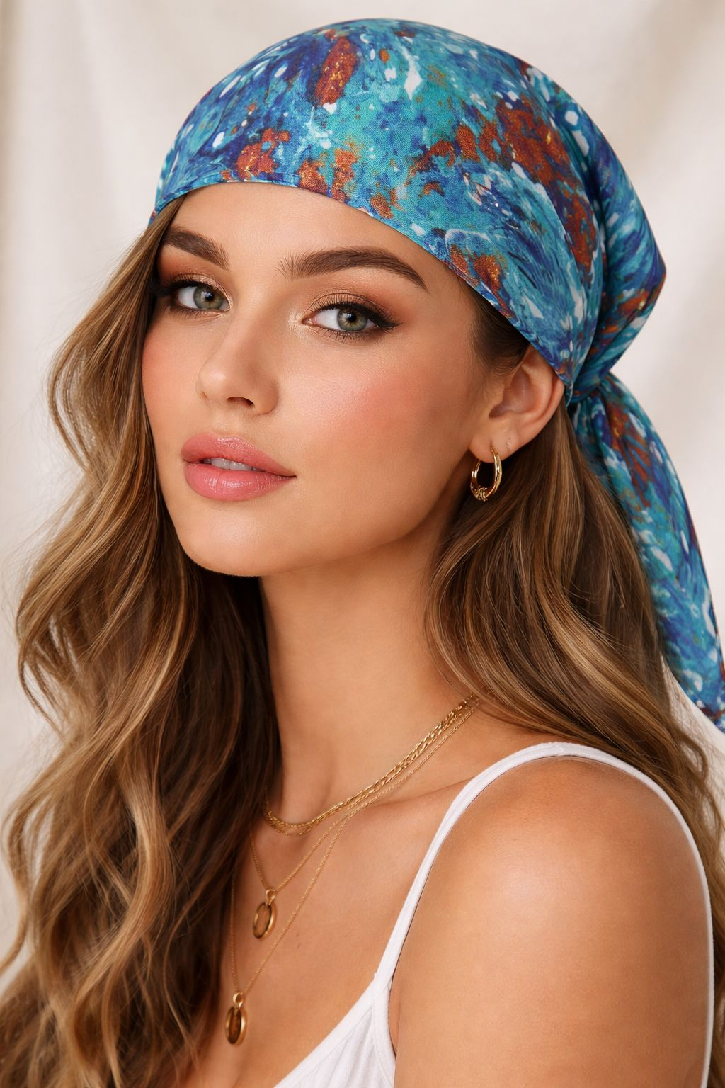 BlueGilt - 27 x 27 inches, (American crepe)