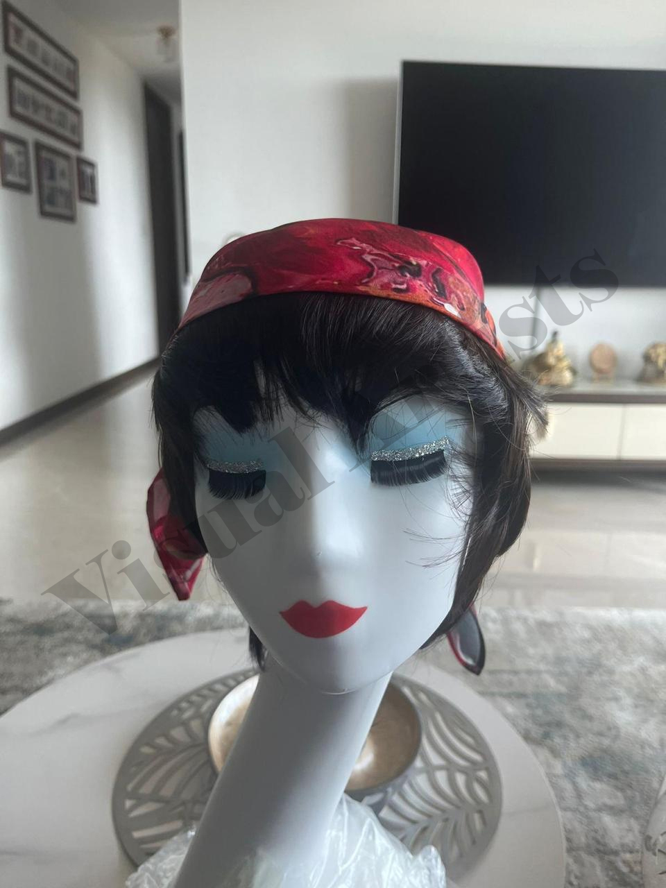 Scarlet Drift - 27 x 27 inches, (American crepe)