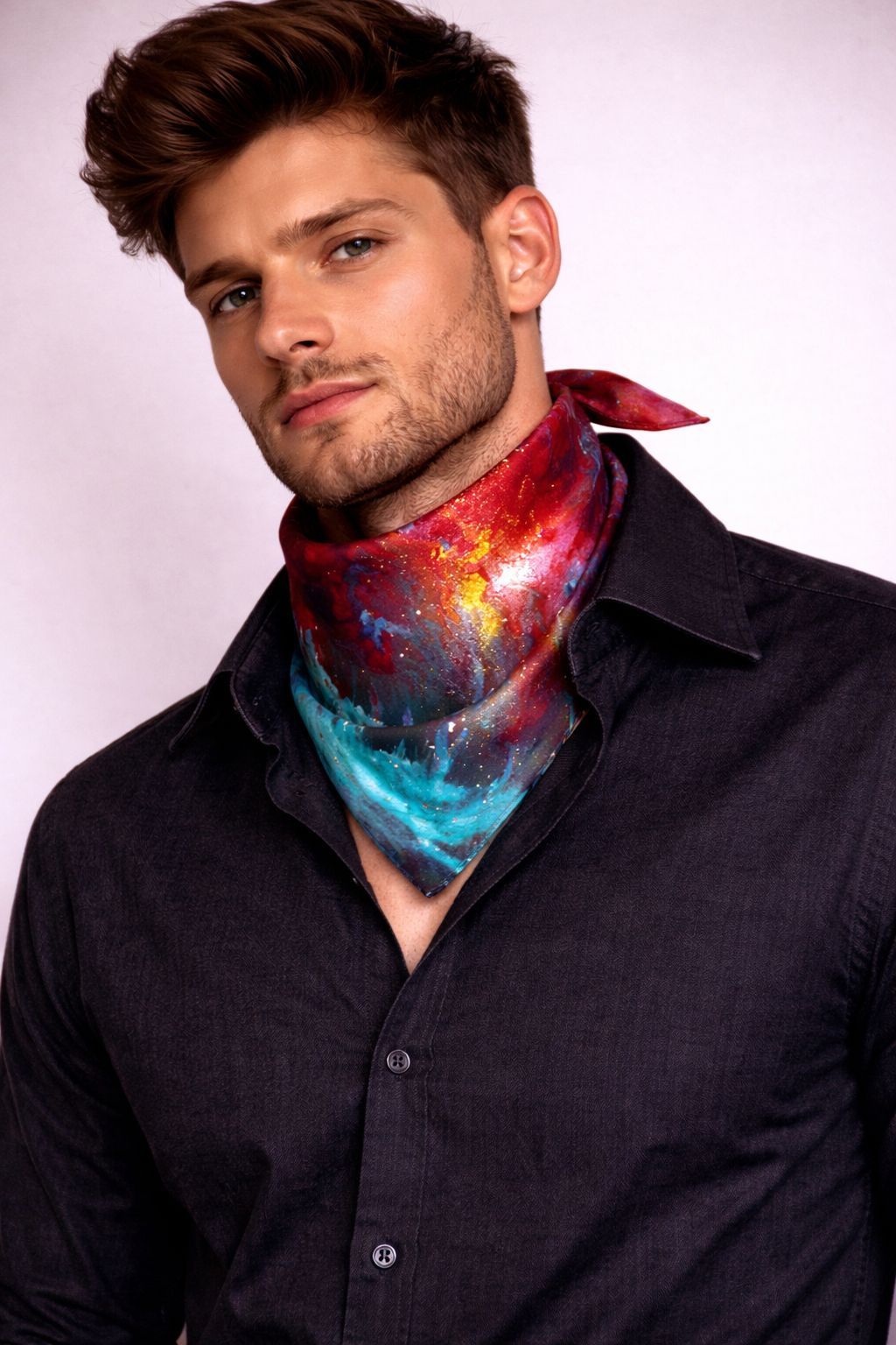 Scarlet Drift - 27 x 27 inches, (American crepe)