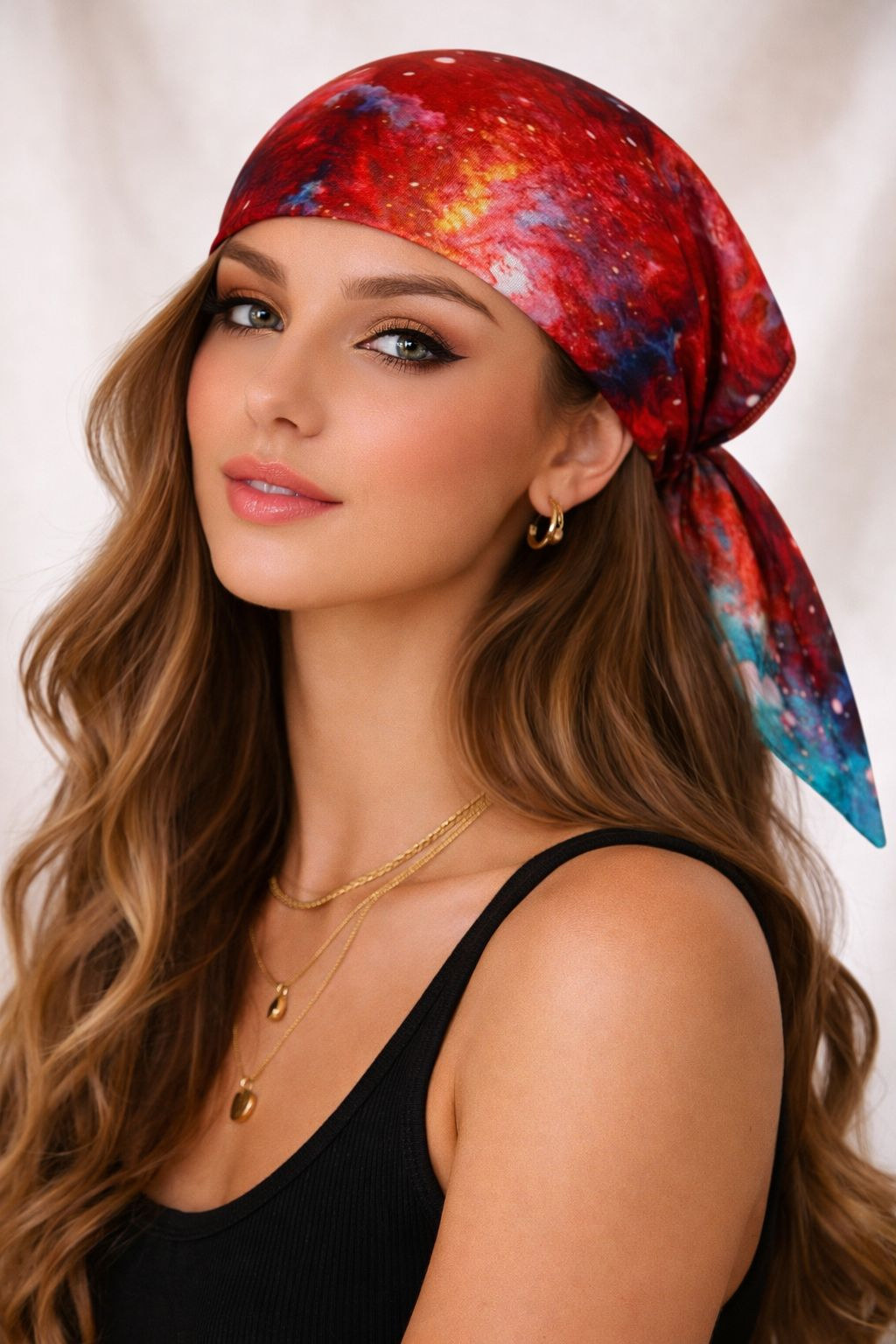 Scarlet Drift - 27 x 27 inches, (American crepe)