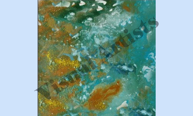 SeaOrchre - 27 x 27 inches, (American crepe)